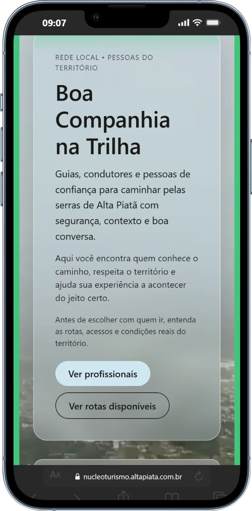 Tela mobile do módulo Boa Companhia na Trilha